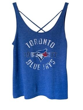 New Toronto Blue Jays women's logo sleeveless tank top blue size XL 35% cotton